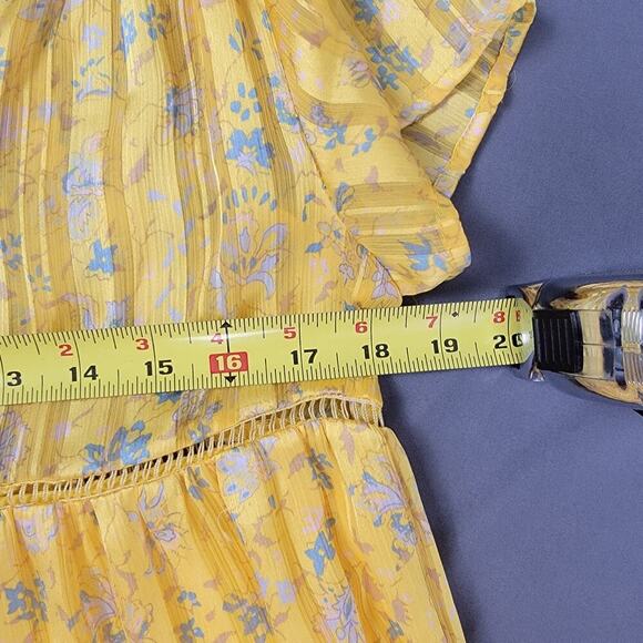 Urban Outfitters Tiered Mini Dress Small Crinkle Floral Boho Chic - Picture 6 of 7